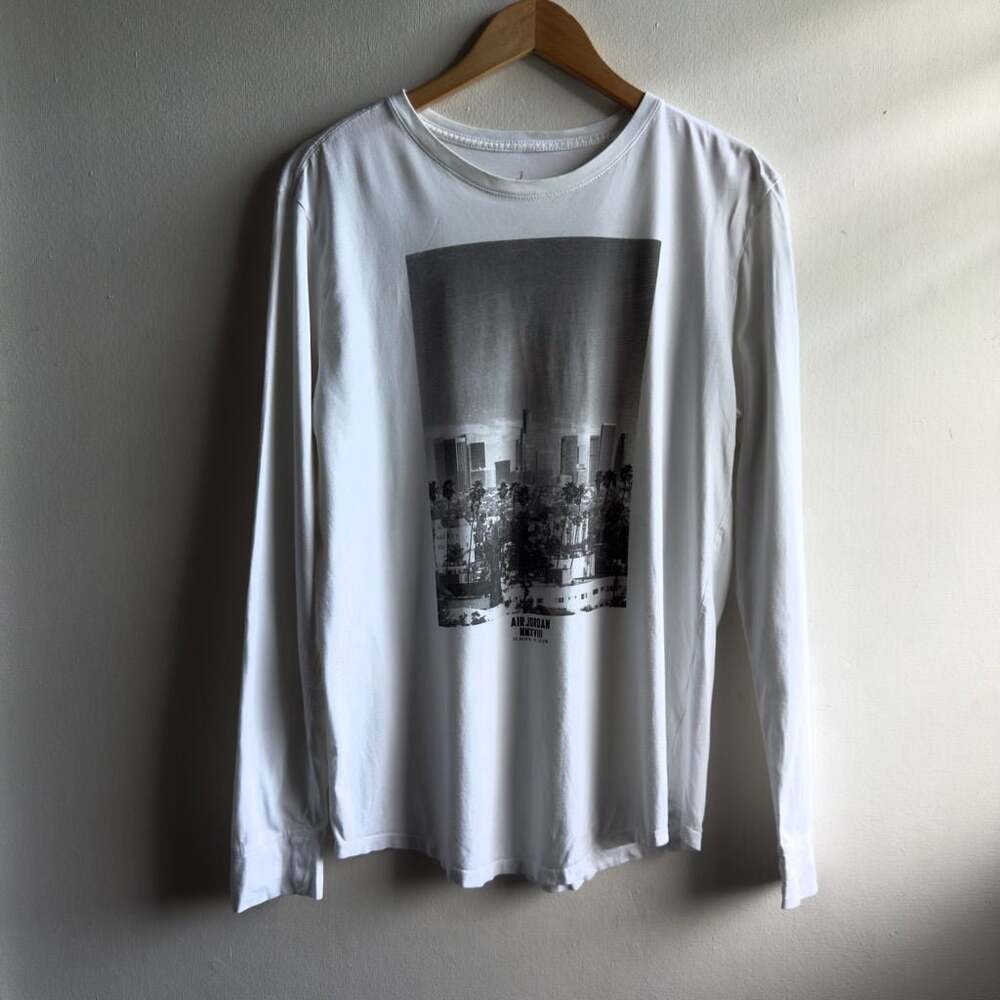 Air Jordan City‎ of Flight LA Skyline Long Sleeve Shirt Mens L White